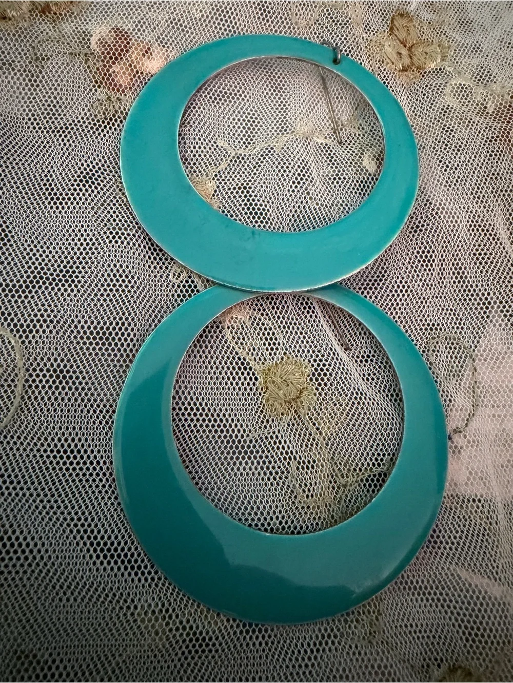 Layered Seafoam and Aqua Pearl Necklace Set with Matching Hoop Earring